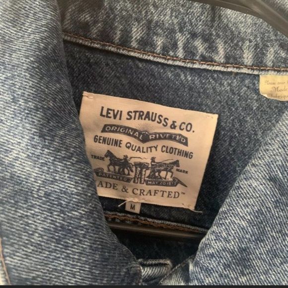 Levi Made & Crafted LMC Drop Shoulder Inside Out Denim Trucker Jacket Medium - Picture 5 of 6
